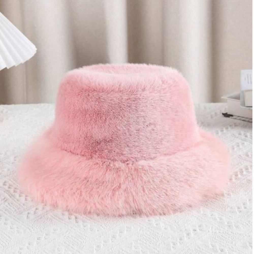 Pink Furry Bucket Winter Hat - Picture 4 of 8
